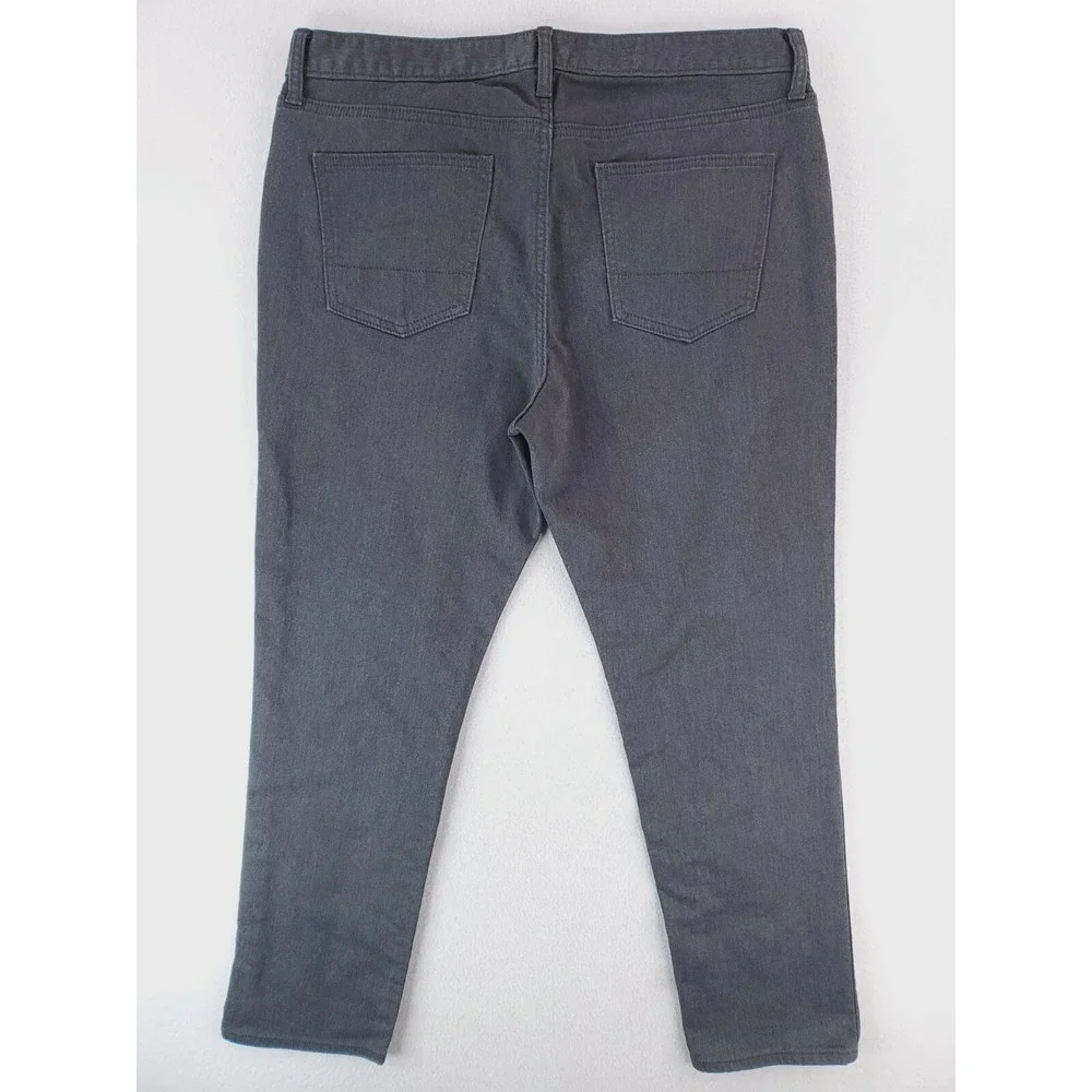Banana Republic Jeans Men 35x28* Gray Travel Pant Athletic Tapered Stretch Denim